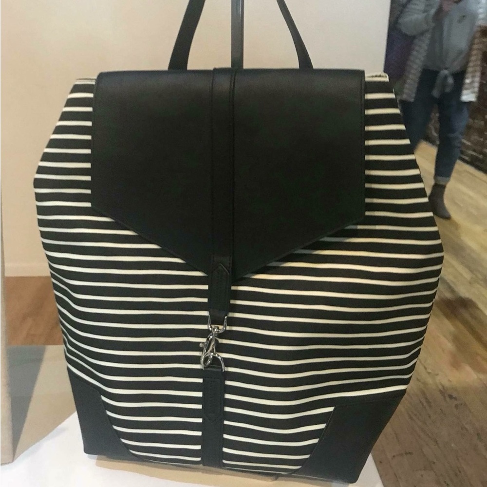 Stella & Dot Black and White Stripe Backpack